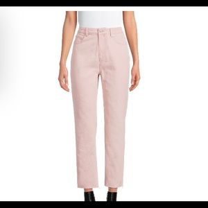 NWT No Boundaries pink super high rise slim‎ straight cutoff frayed jeans 7.